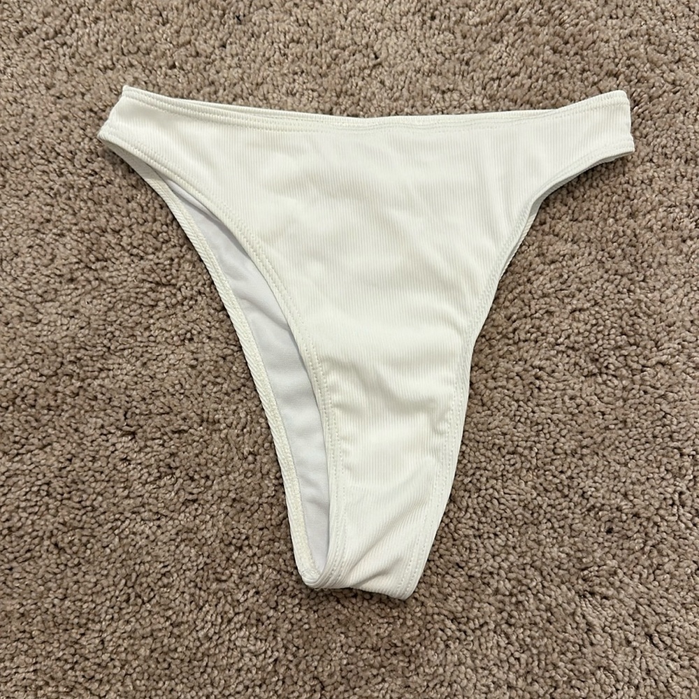 White high waisted bikini bottom